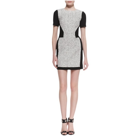 Tibi Dresses & Skirts - Tibi Tweed & Ponte Short Sleeve Paneled Dress Size 4